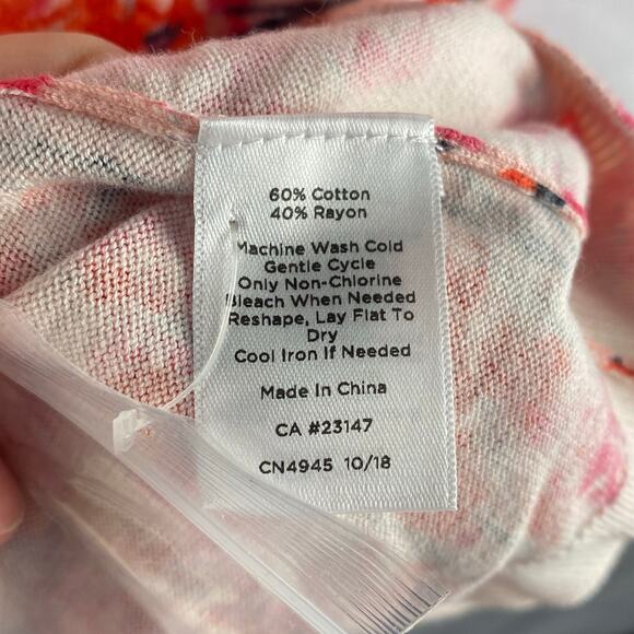 Talbots Pink Floral Classic Crew Neck Cardigan Size 2X NWT - Picture 3 of 7